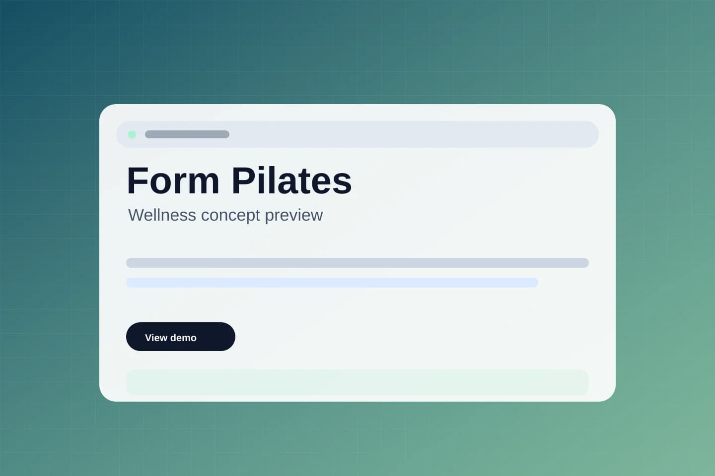 Desktop preview of the Form Pilates concept website